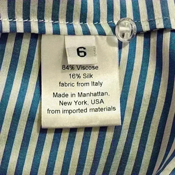 Rachel Comey Clipse Dress Size 6 Silk Blend Striped Midi Maxi Pocketed Chic - Picture 8 of 10